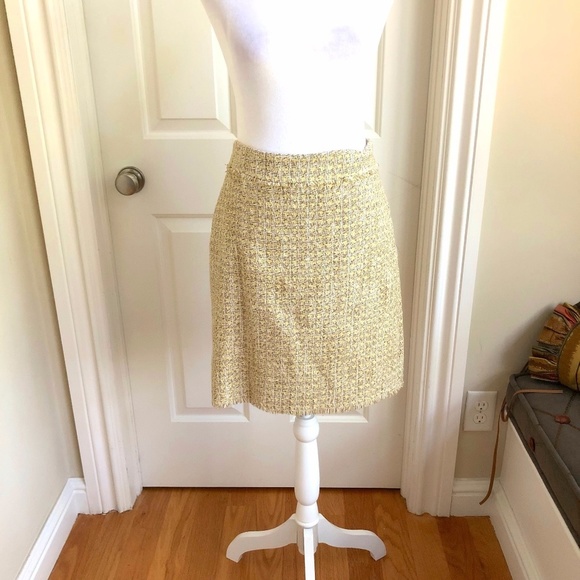 Ann Taylor Yellow Tweed Skirt Size 4 - Picture 1 of 9